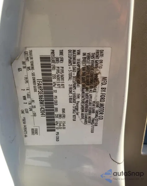 2011 Ford Focus S из США, поврежденный, VIN 1FAHP3EN6BW142041